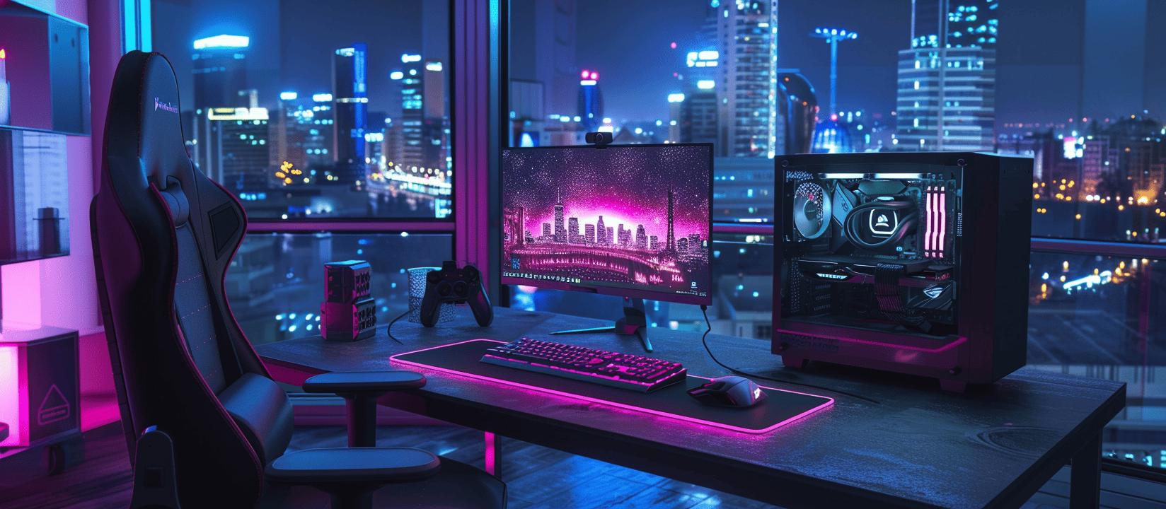 Fondo tecnológico con ordenador de alto rendimiento